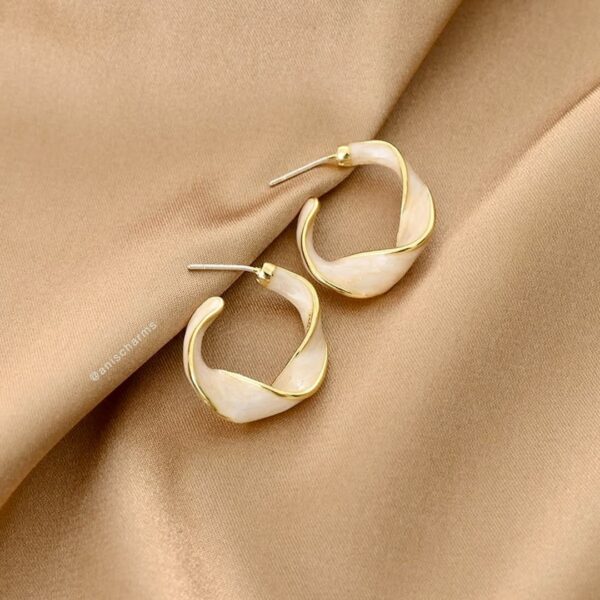 Twisted Enamel Hoops Earrings