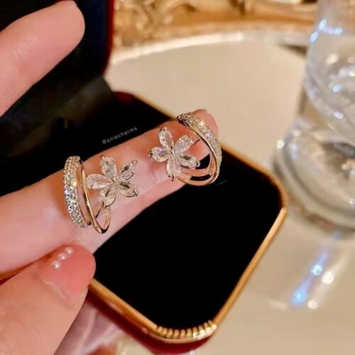 Zircon Crystal Floral Earrings