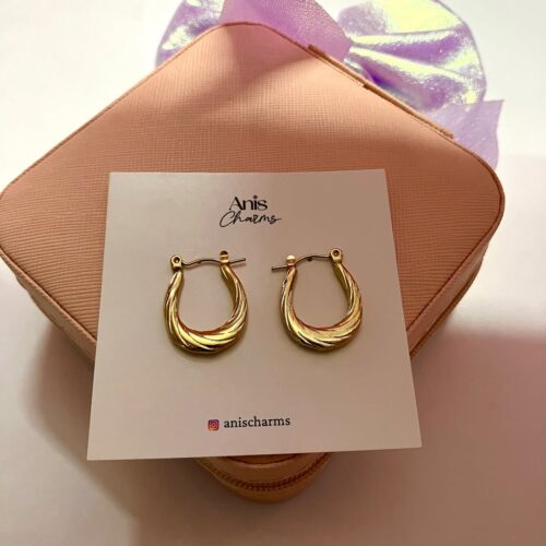 Textured Oval Hoop Earrings