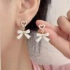 71HaAp8m5cL._SY695 (1) Pearl Enamel Bow Earrings