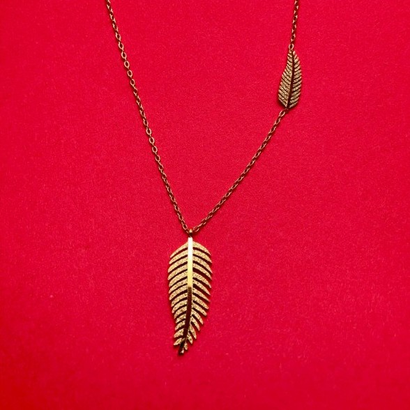 Golden Feather Necklace