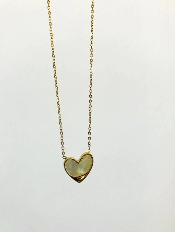 mop heart pendent MOP Heart Necklace