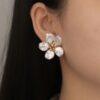 Pearl Flower Stud Earrings
