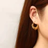 bold crescent hoops earrings