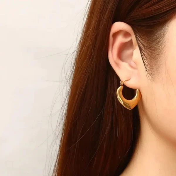 bold crescent hoops earrings