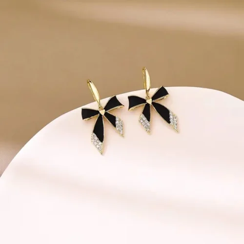 Black Bow Earrings
