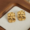 golden ripple studs earring golden ripple studs earring