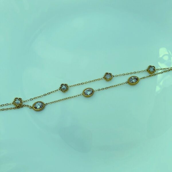 double layer sparkle bracelet Anti Tarnish Floral Bracelet