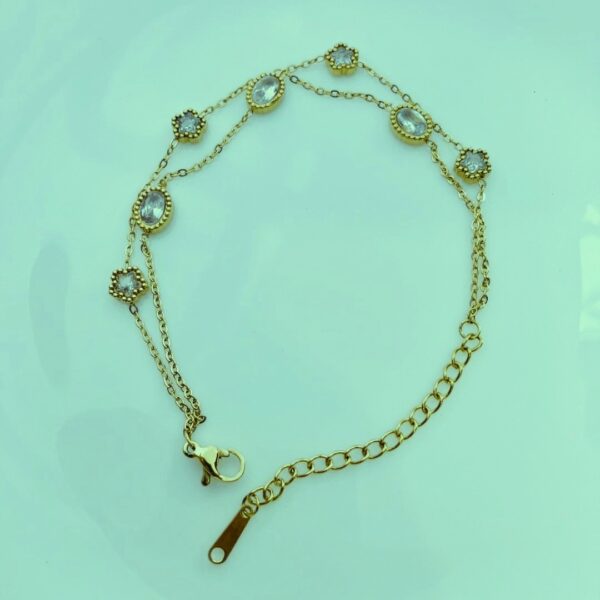 double layer sparkle bracelet Anti Tarnish Floral Bracelet