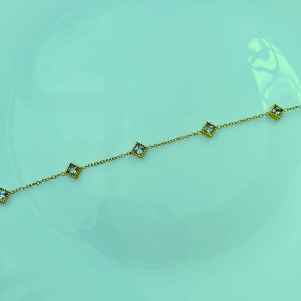 square crystal bracelet Anti Tarnish Floral Bracelet